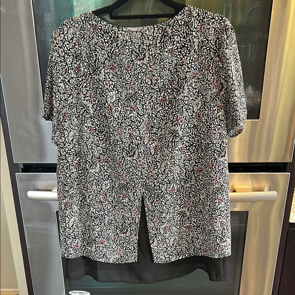 Michael Kors Silver Black Sequined Boxy Blouse - Picture 3 of 4